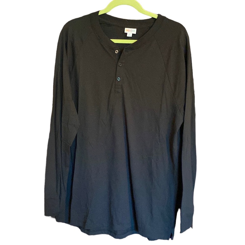 LuLaRoe Mark Black Unisex Henley Long Sleeve T-Shirt XL